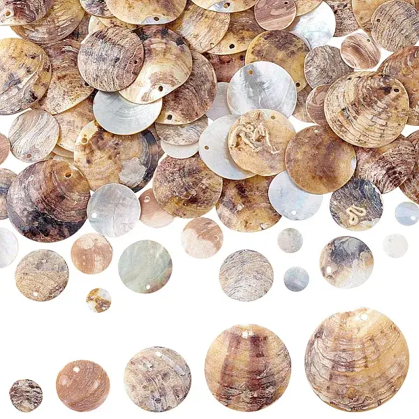 100Pcs 5 Styles Natural Akoya Shell Charms