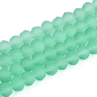Baking Paint Frosted Glass Beads Strands