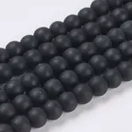 Synthetical Black Stone Beads Strands