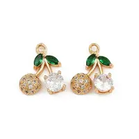 Brass Micro Pave Cubic Zirconia Pendants