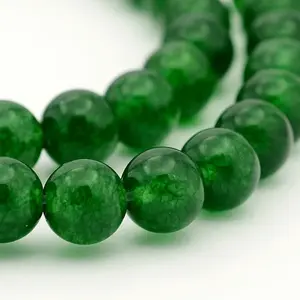 Dyed Natural White Jade Round Bead Strands