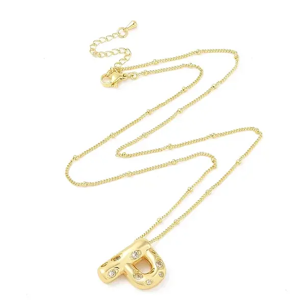 Brass Micro Pave Clear Cubic Zirconia Pendant Necklaces