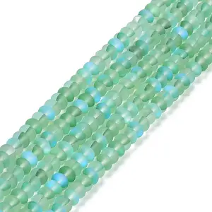 Frosted Transparent Glass Beads Strands
