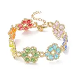 TOHO Japanese Seed Beaded Flower Link Chain Bracelet