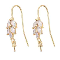 Brass Micro Pave Cubic Zirconia Earring Hooks