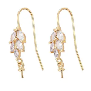 Brass Micro Pave Cubic Zirconia Earring Hooks