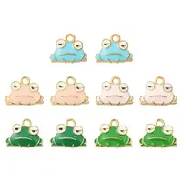 10Pcs 5 Styles Alloy Enamel Pendants