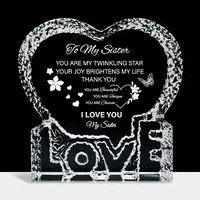 Heart with Word K9 Glass Figurines