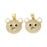 Brass Micro Pave Clear Cubic Zirconia Pendants