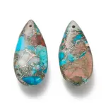 Assembled Synthetic Turquoise and Imperial Jasper Pendants