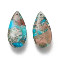 Assembled Synthetic Turquoise and Imperial Jasper Pendants