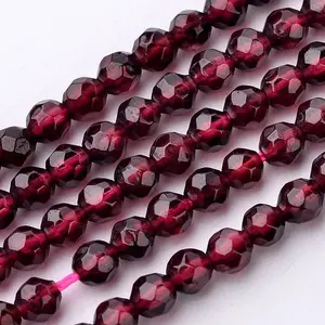 Natural Garnet Bead Strands