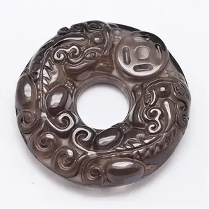 Feng Shui Natural Ice Crystal Obsidian Carven Pendants