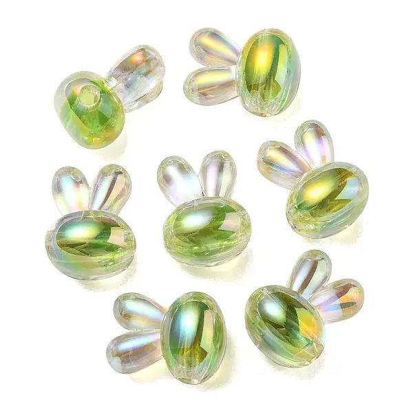 UV Plating Rainbow Iridescent Acrylic Beads
