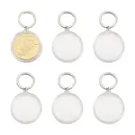 6Pcs Commemorative Coin Plastic Pendant Keychain Sets