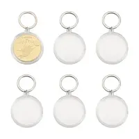 6Pcs Commemorative Coin Plastic Pendant Keychain Sets