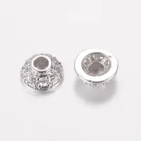 Brass Micro Pave Cubic Zirconia Bead Cap