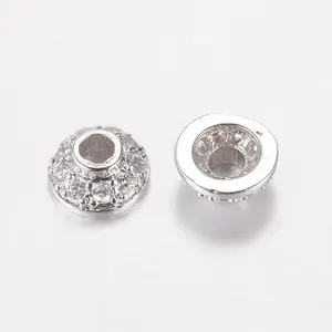 Brass Micro Pave Cubic Zirconia Bead Cap
