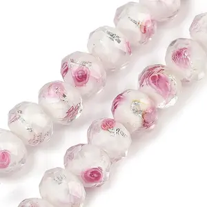 Handmade Gold Sand Lampwork Beads Strands