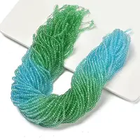 Transparent Painted Glass Beads Strands