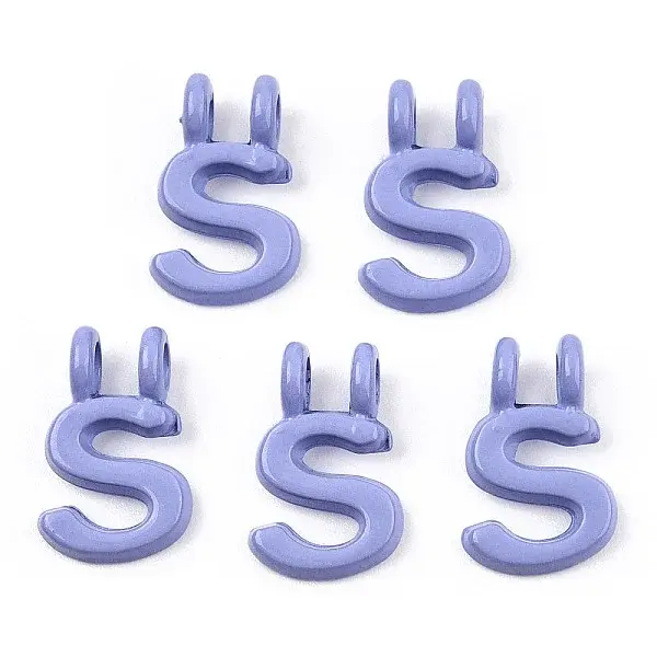 Rack Plating Spray Painted Alloy 2-Loop Link Pendants