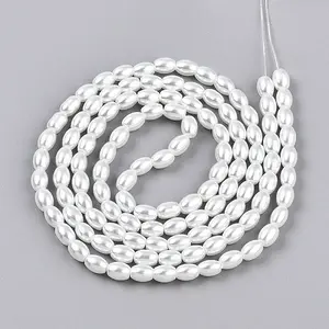 Baking Painted Pearlized Glass Pearl Bead Strands