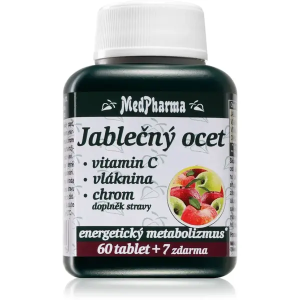 MedPharma Jablečný ocet + vláknina + vitamin C + chrom tablety pro podporu metabolismu 67 tbl
