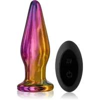 Dream Toys Glamour Glass Remote Tapered Plug anální kolík vibrační 12 cm