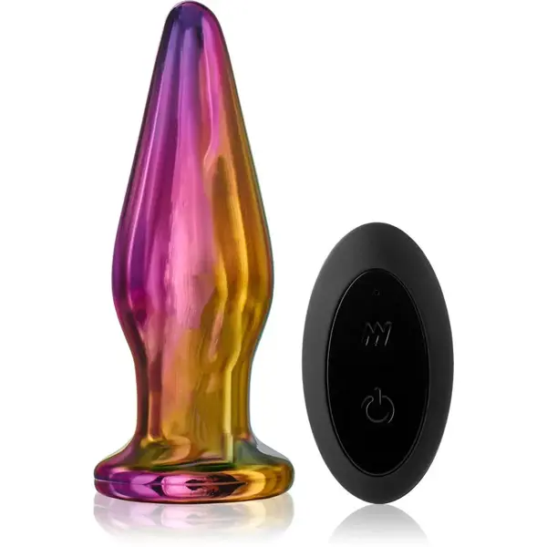 Dream Toys Glamour Glass Remote Tapered Plug anální kolík vibrační 12 cm