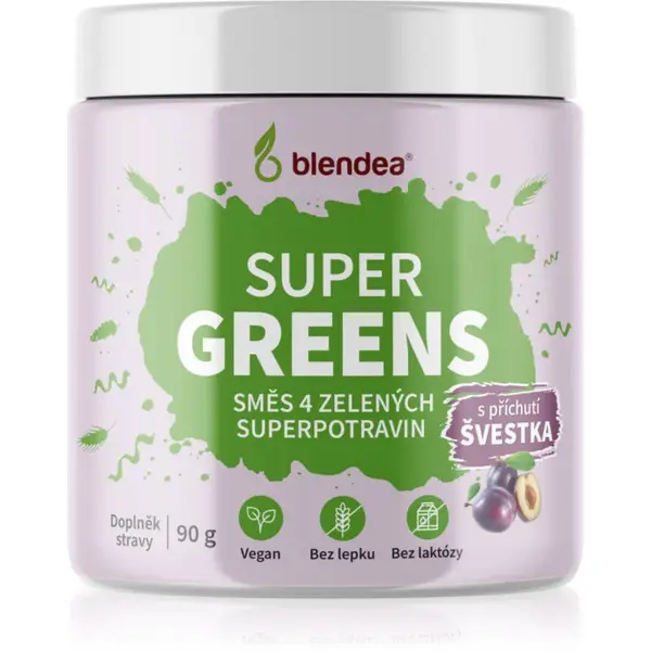 Blendea Supergreens prášek na přípravu nápoje pro detoxikaci Plum 90 g