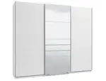 Třídveřová posuvná skříň se zrcadlem auri 270 - bílá/bílá lesk