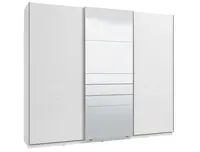 Třídveřová posuvná skříň se zrcadlem auri 270 - bílá/bílá lesk