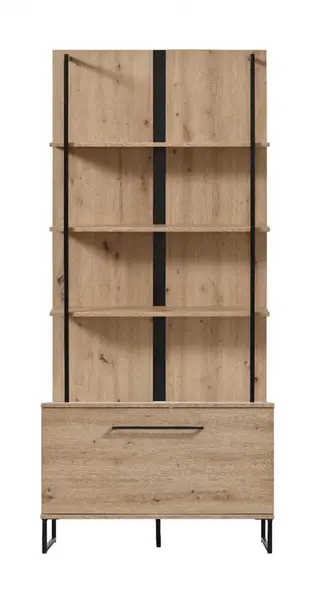 Široký regál nathan - dub artisan/černá