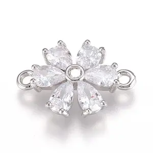 Brass Micro Pave Cubic Zirconia Links