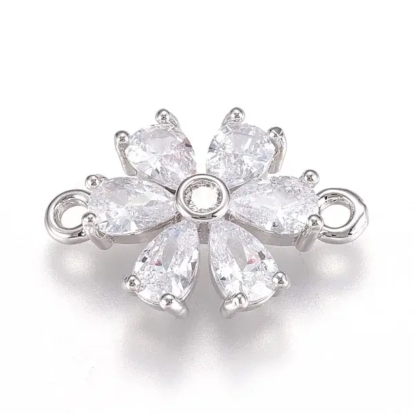 Brass Micro Pave Cubic Zirconia Links