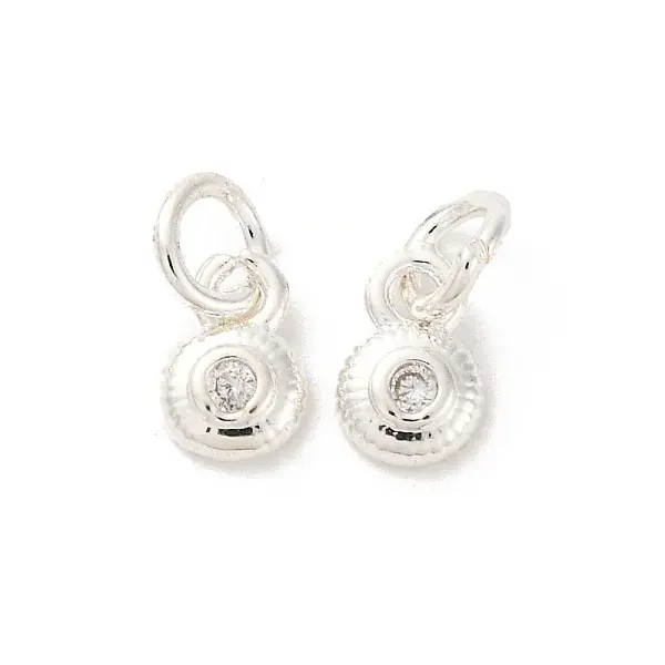 Brass Micro Pave Cubic Zirconia Charms
