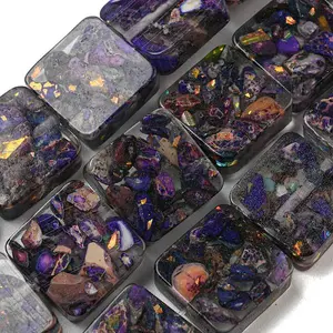 Dyed Natural Imperial Jasper with Resin Beads Strands