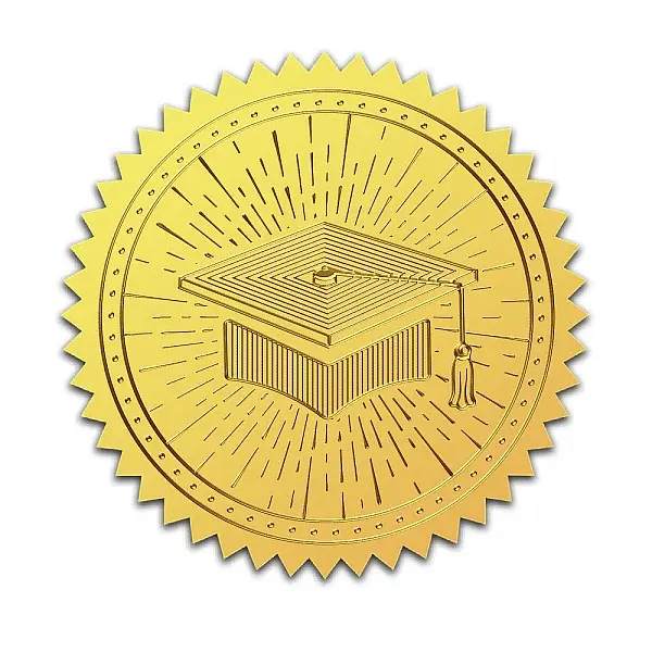 Self Adhesive Gold Foil Embossed Stickers