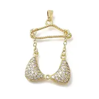 Brass Micro Pave Cubic Zirconia Charms