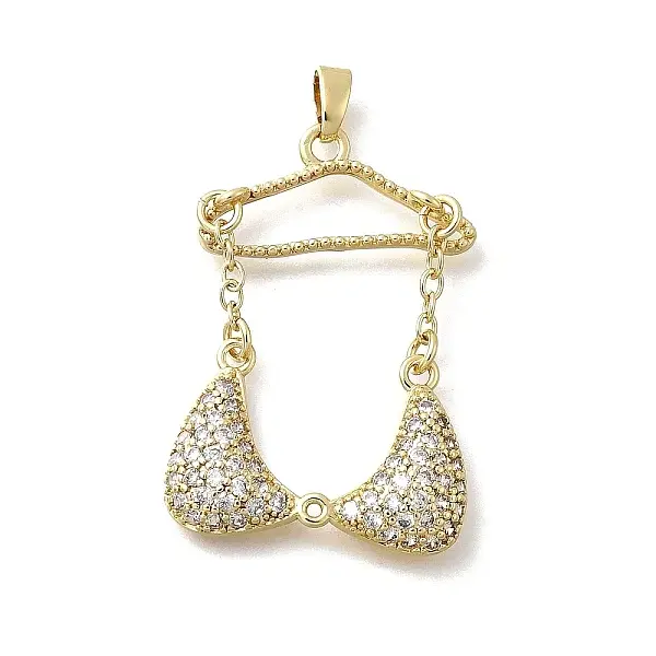 Brass Micro Pave Cubic Zirconia Charms