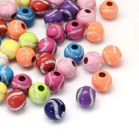 Baseball Plating Acrylic Beads