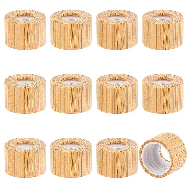12Pcs Bamboo Cover for DIY Eye Dropper of Essential Oil Bottle