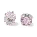 Brass Micro Pave Cubic Zirconia Beads