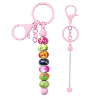 Baking Painted Alloy and Brass Bar Beadable Keychain for Jewelry Making DIY Crafts