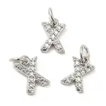 Brass Micro Pave Grade AAA Cubic Zirconia Charms