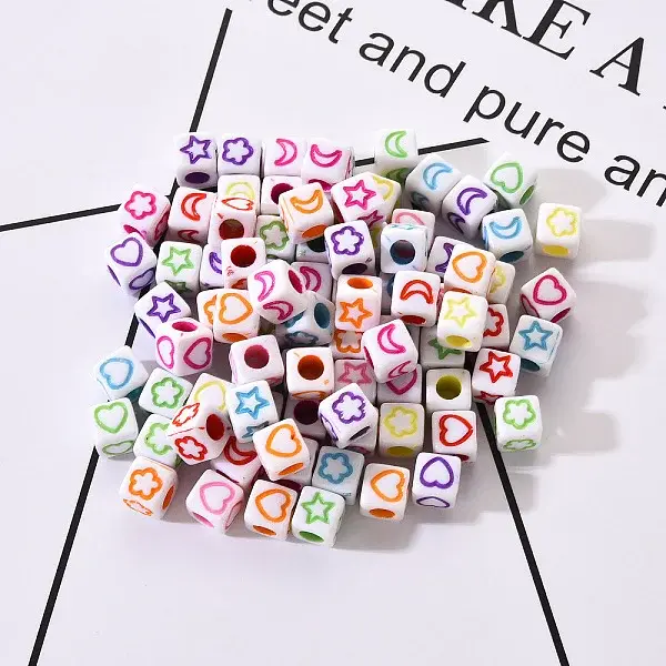 Craft White Acrylic Beads