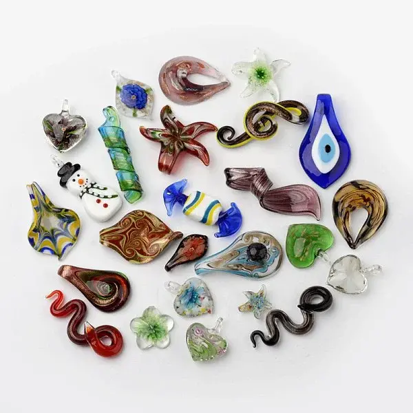 Mixed Shape Handmade Lampwork Pendants