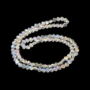 AB Color Plated Electroplate Transparent Glass Beads Strands