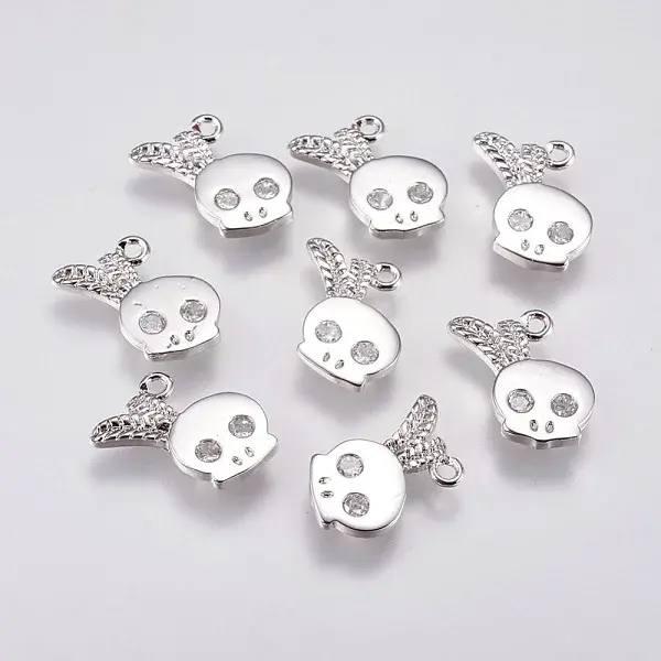 Brass Micro Pave Cubic Zirconia Charms