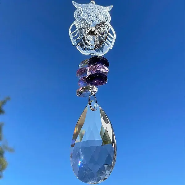 Glass Teardrop Hanging Suncatchers